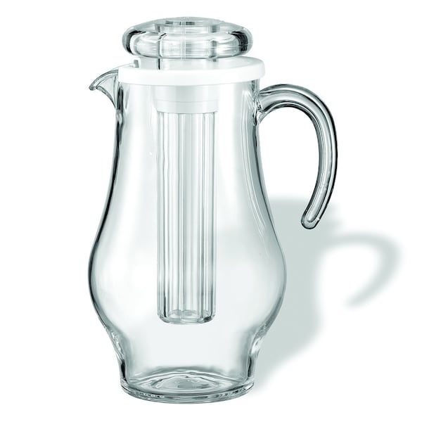 Plastic Water Pitcher with Ice Tube, 2.4 Liter, Bell Body